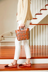 Tan Raffia Mini Shirley Bag